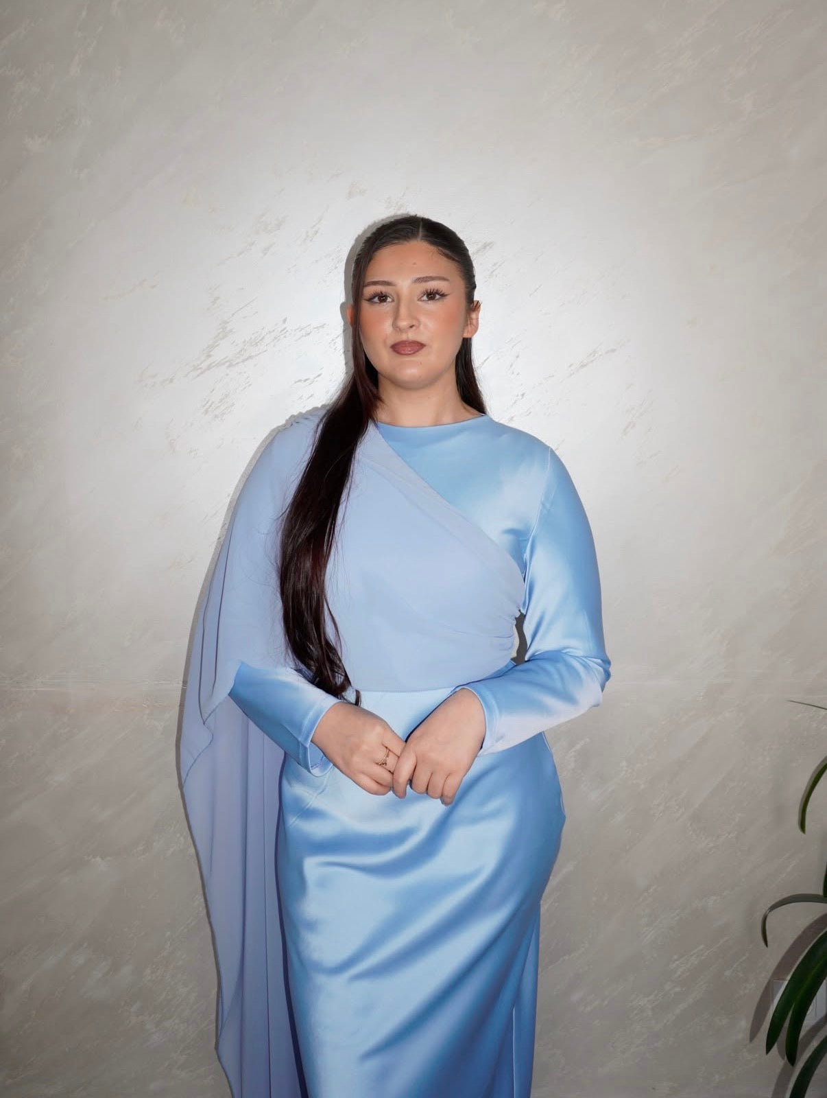 Satinkleid Liyana - hellblau