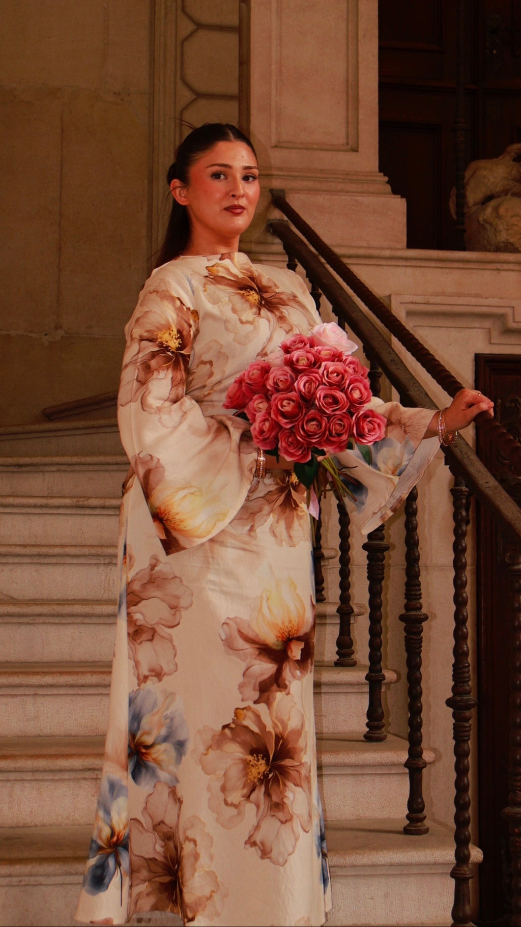 Floral Dress - Beige Bloom