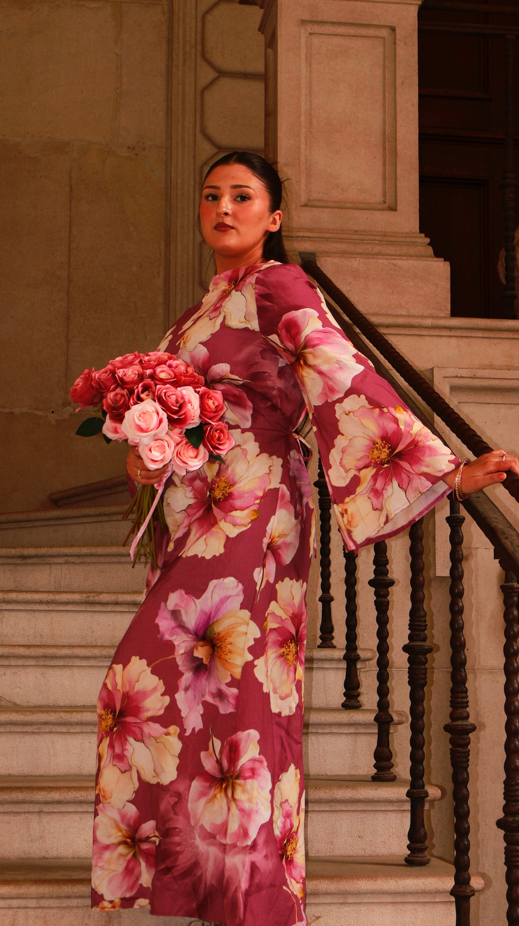 Floral Dress - Dusty Pink