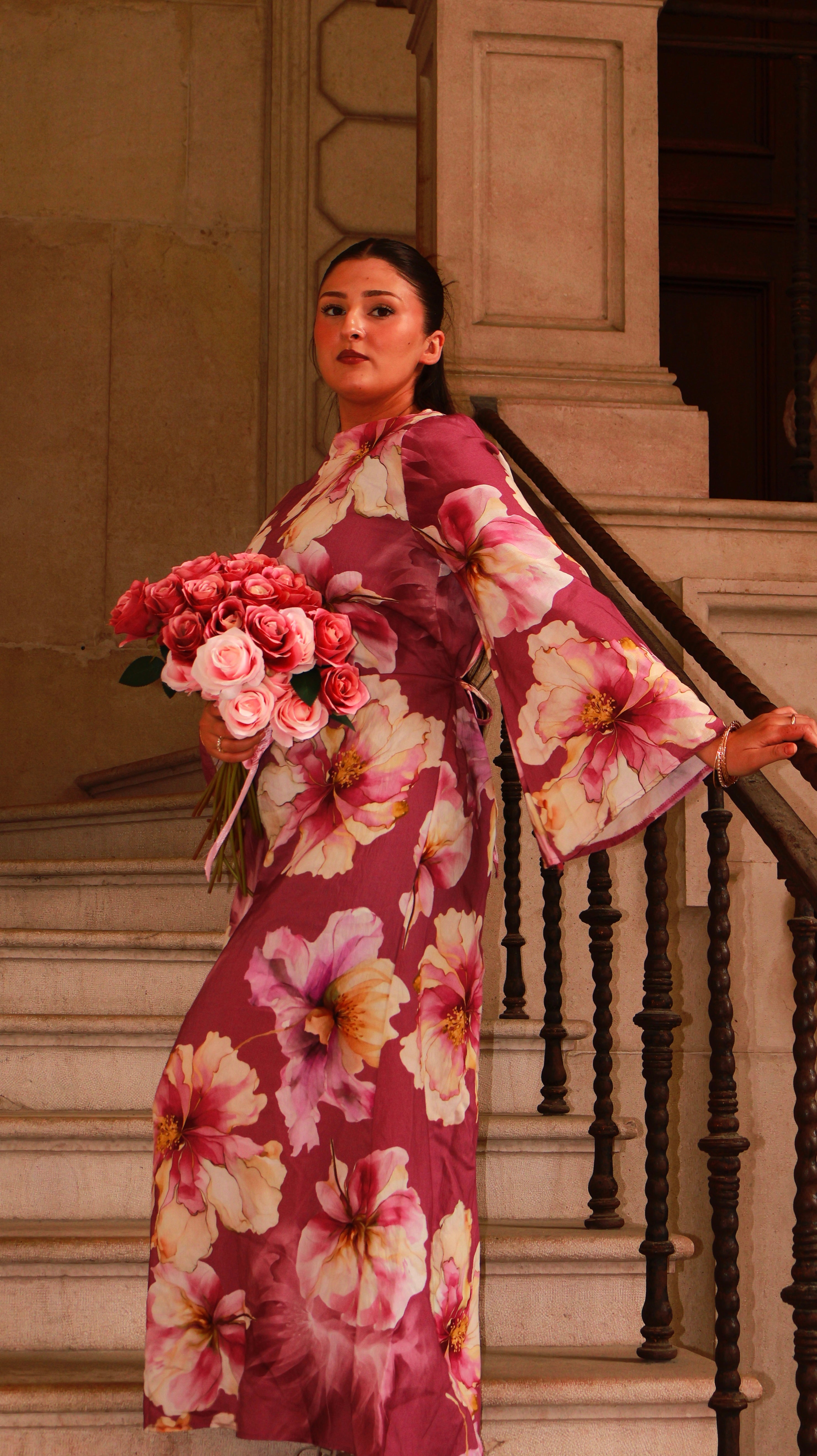 Floral Dress - Dusty Pink