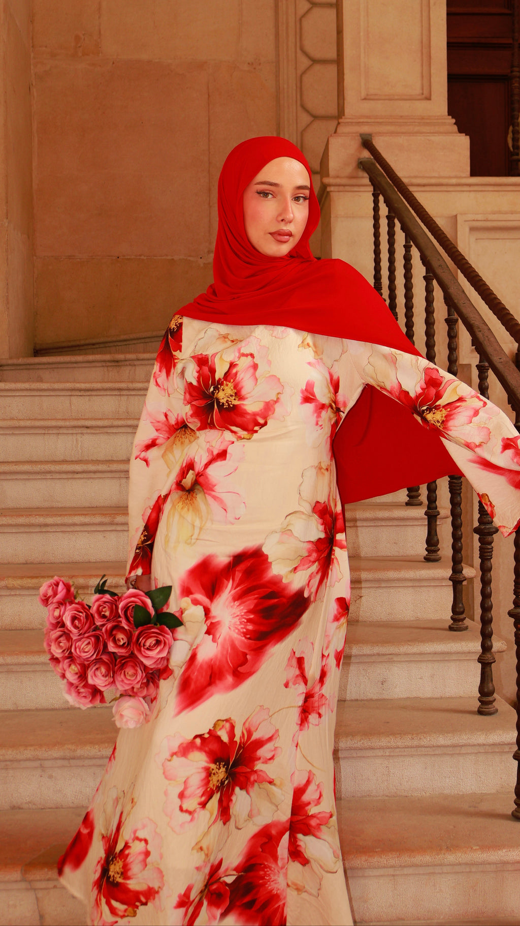 Floral Dress - Red Bloom
