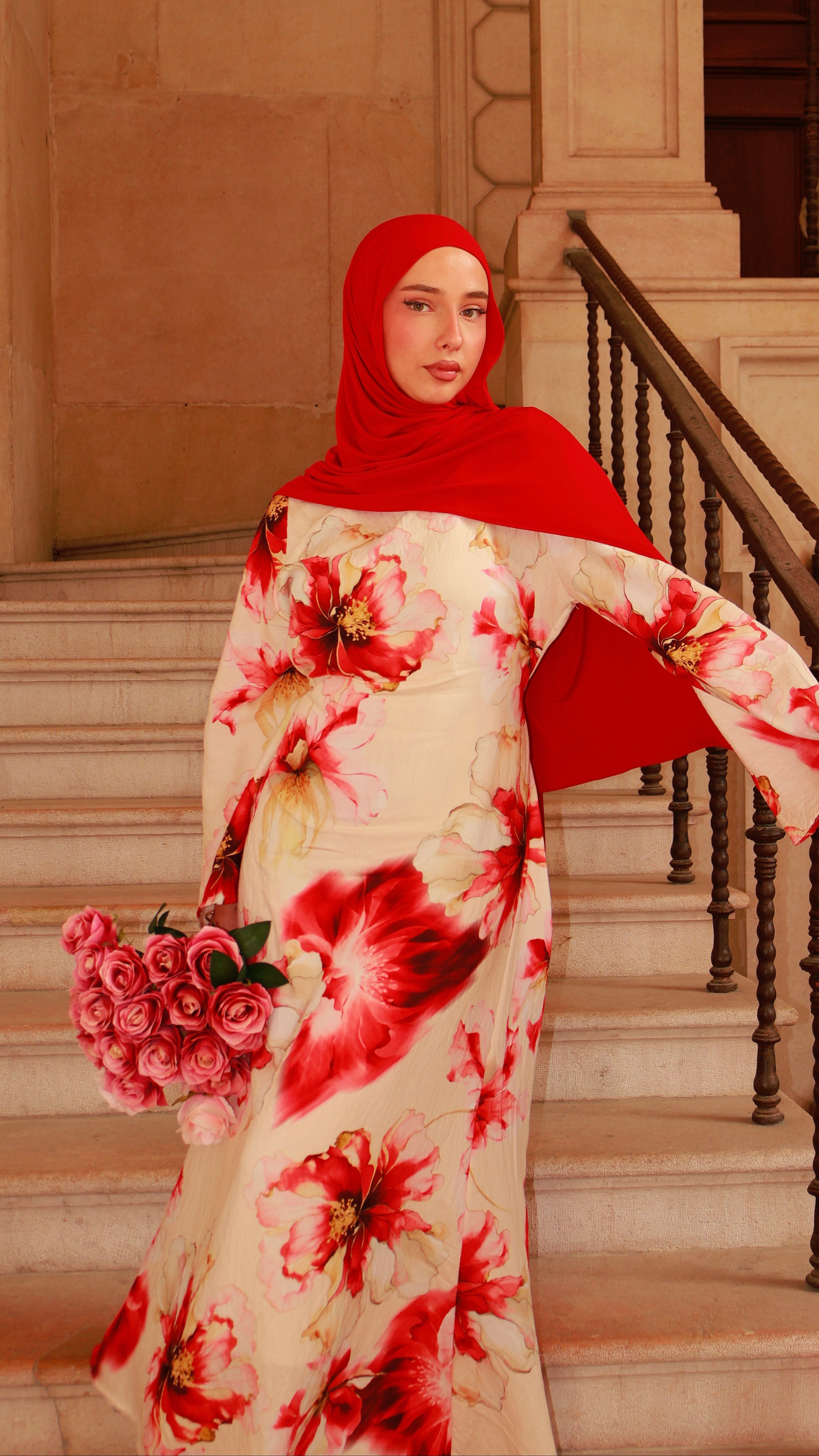 Floral Dress - Red Bloom