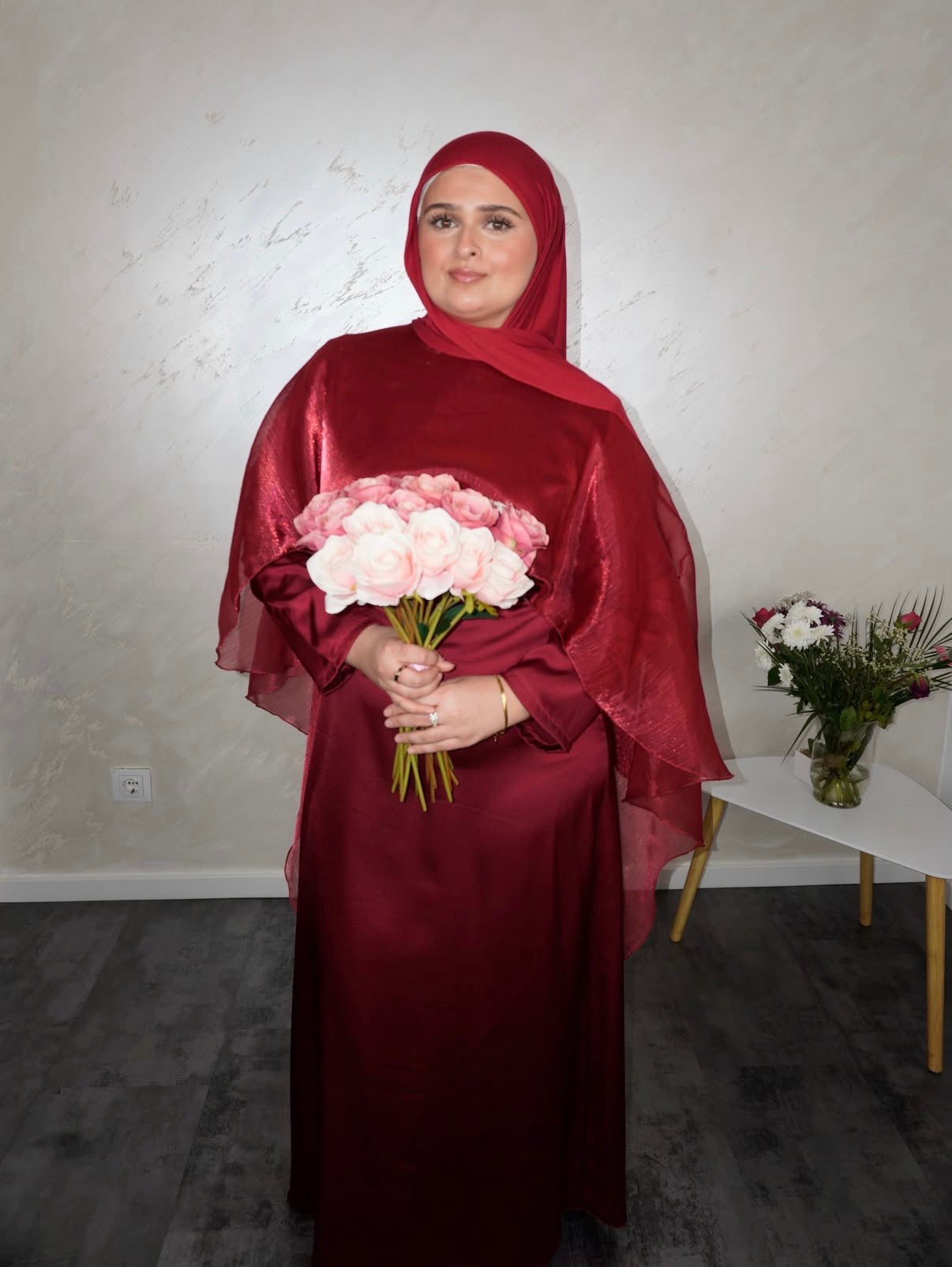 Satinkleid Yara - rot