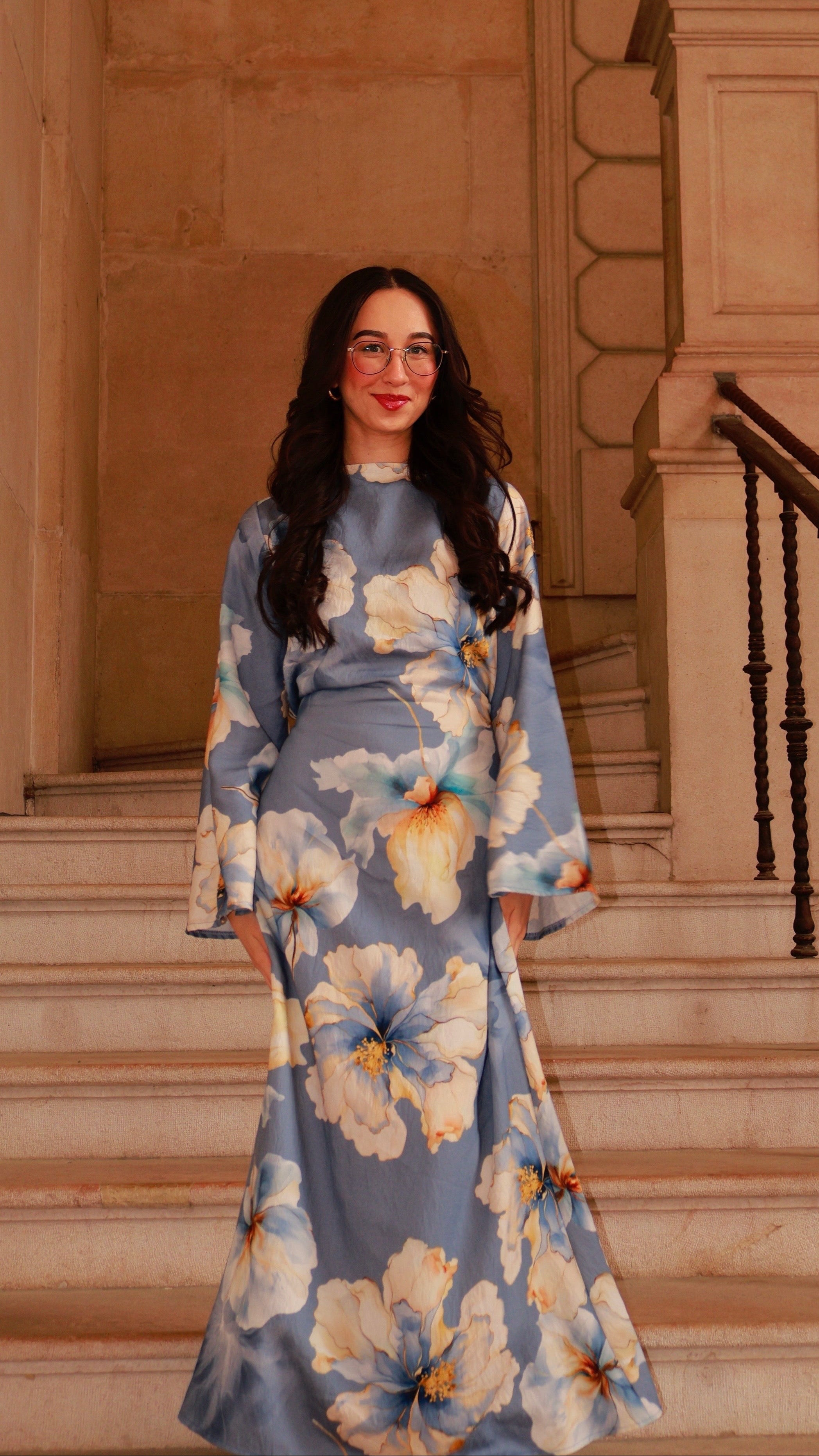 Floral Dress - Light Blue