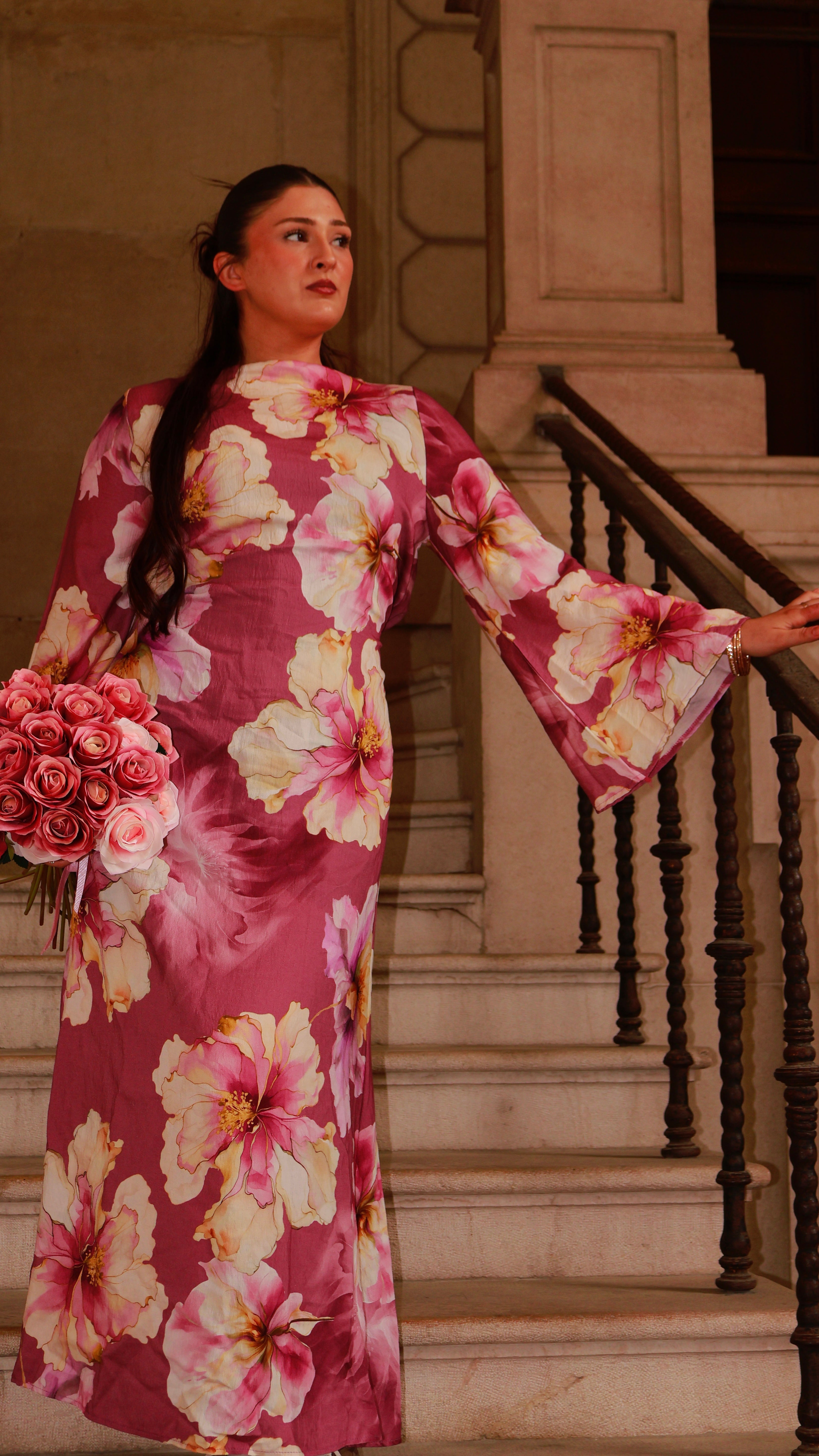Floral Dress - Dusty Pink