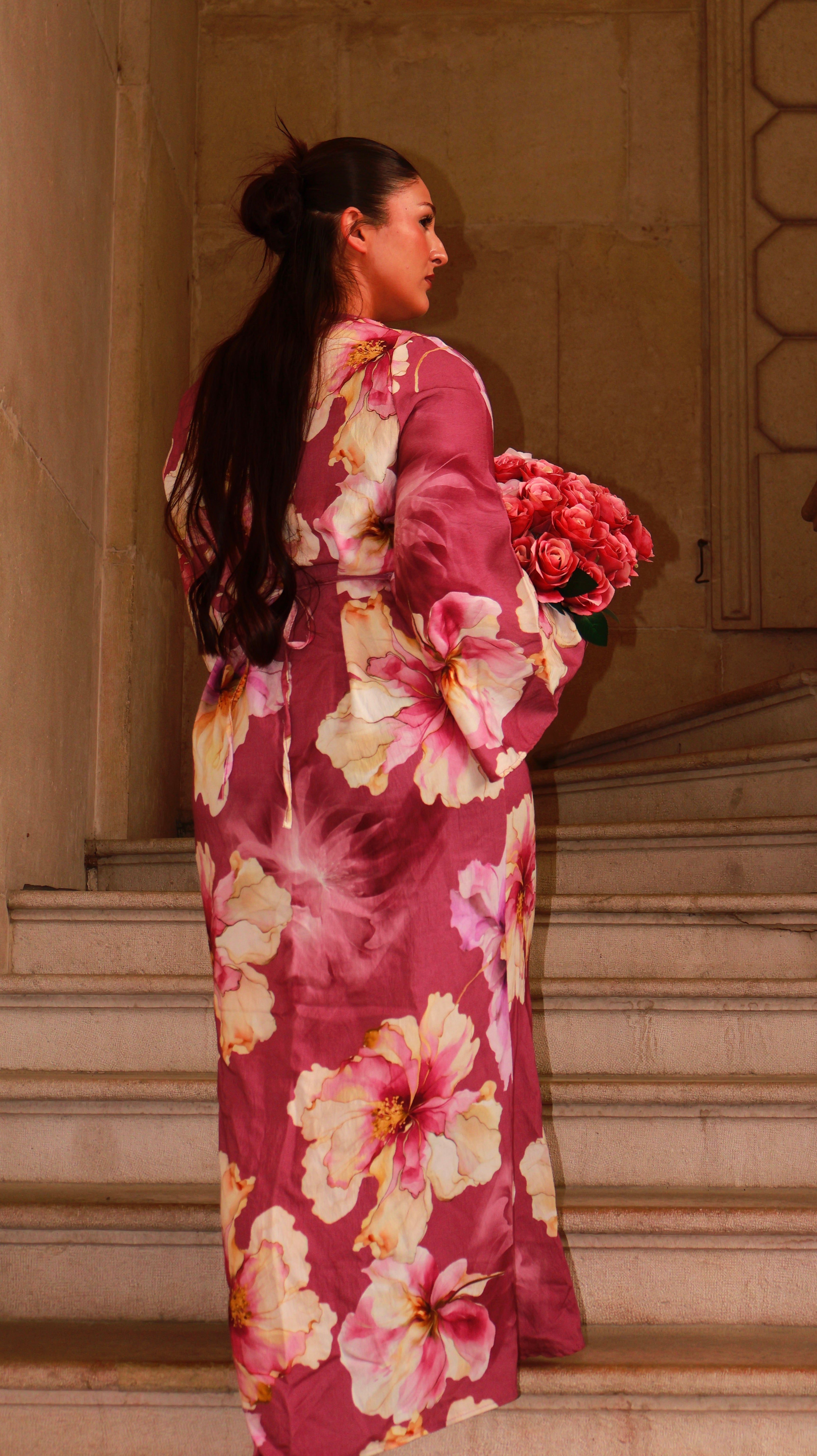 Floral Dress - Dusty Pink