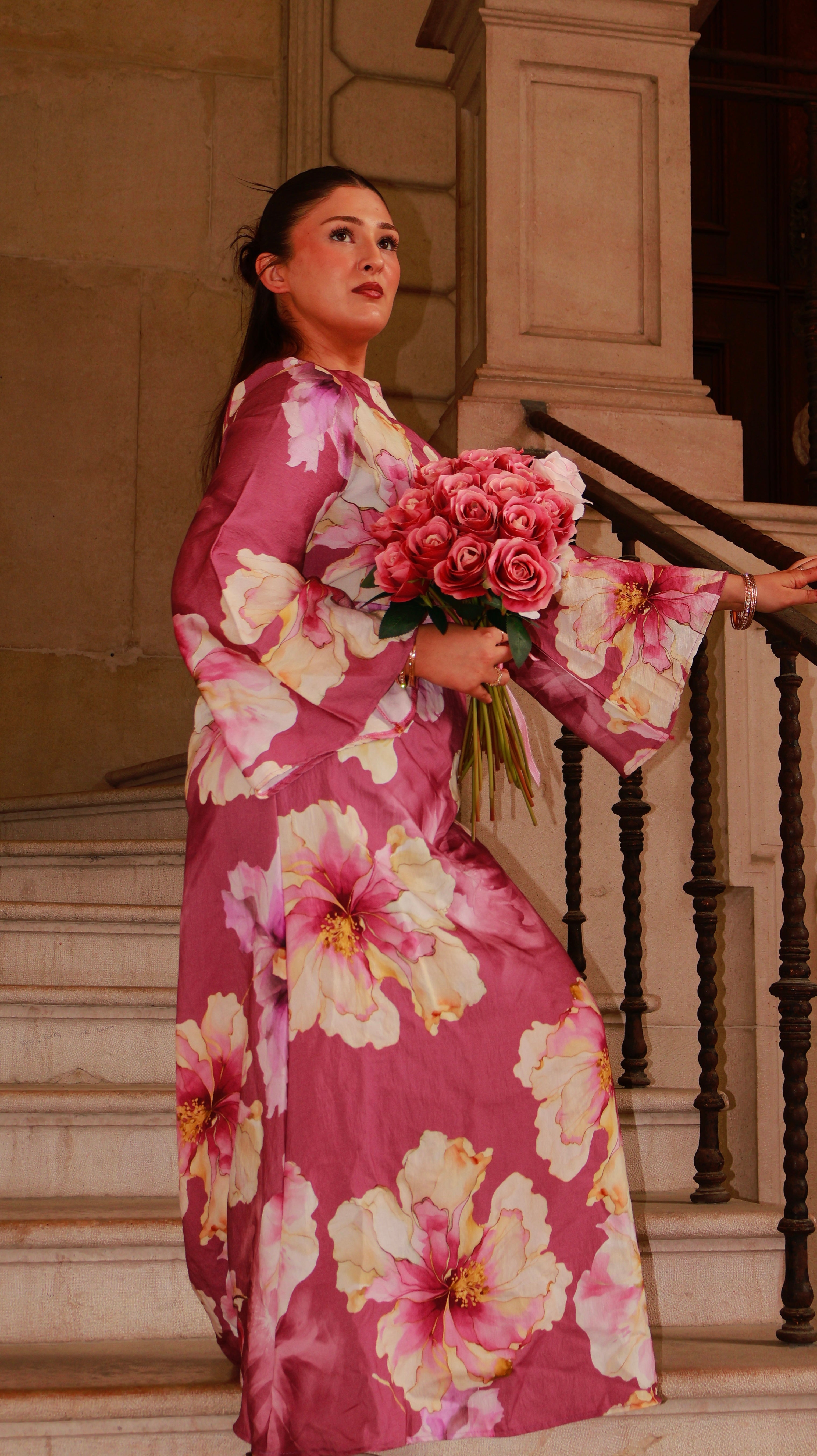 Floral Dress - Dusty Pink