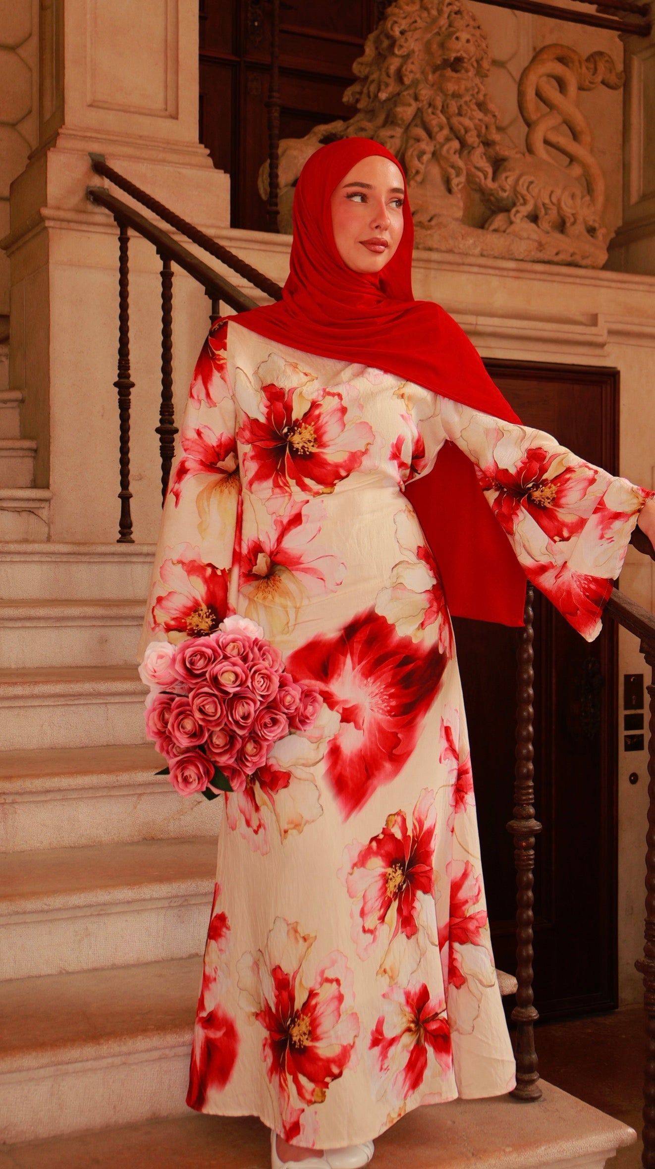 Floral Dress - Red Bloom