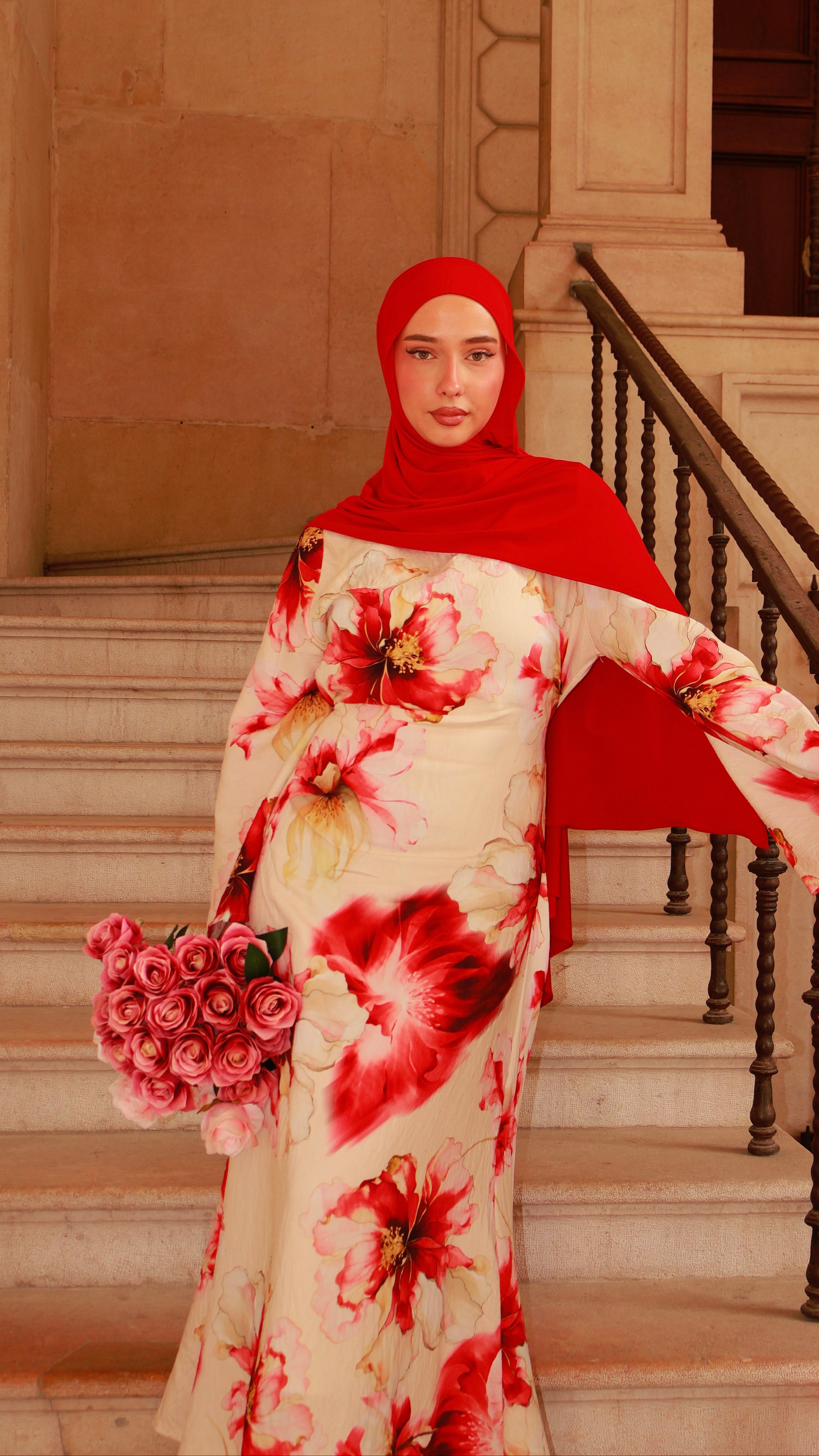 Floral Dress - Red Bloom